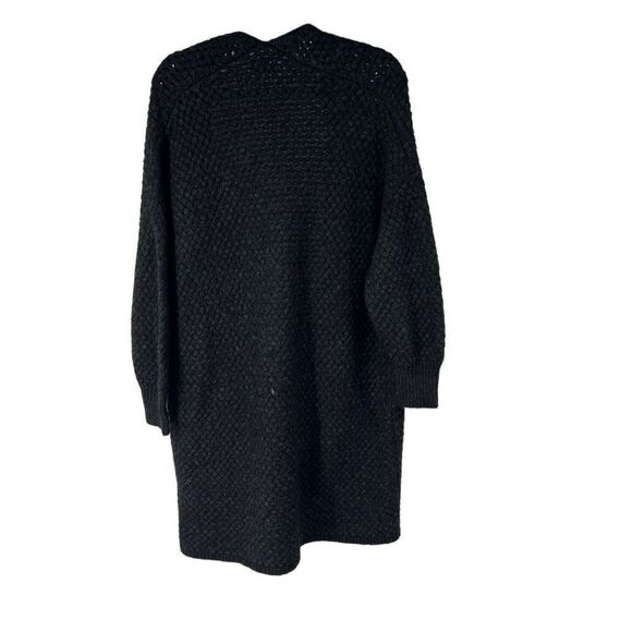 Line‎ Black Textured Open Cardigan w/ Pockets Wool Blend XS Women’s - Picture 2 of 7